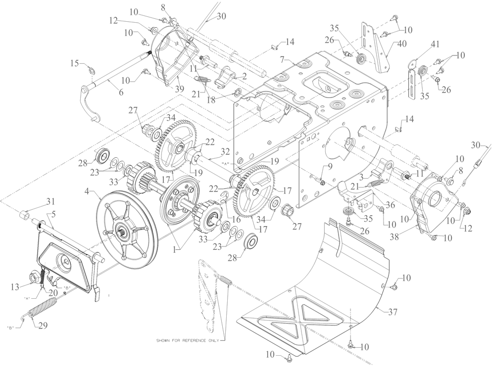 Transmission Diagram and Parts List for 3X30-INCHTRAC (31AH7EVZ710)(2023) Cub Cadet Snow Blower